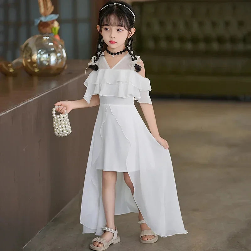 Girls Summer Boho Chiffon Maxi Beach Dress