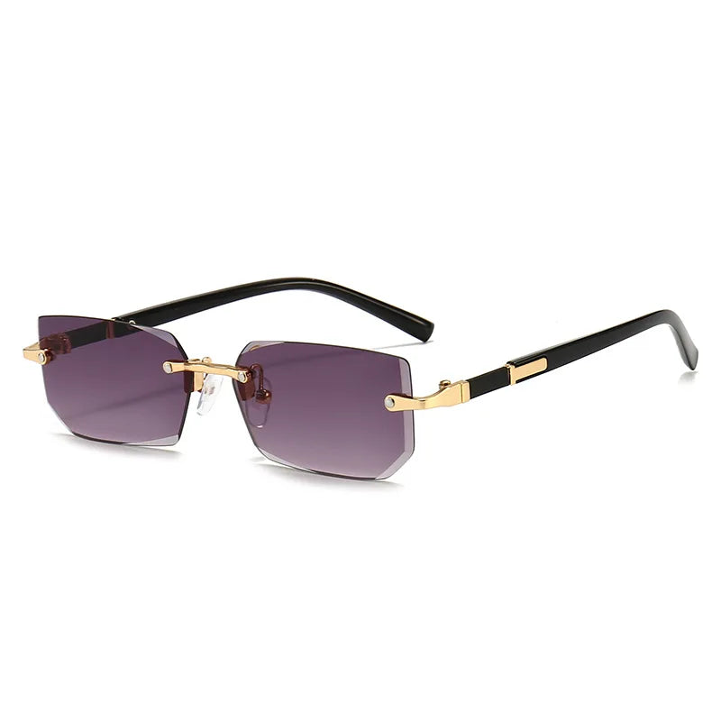 Rimless Rectangle Sunglasses | Unisex Small Square Sun Glasses