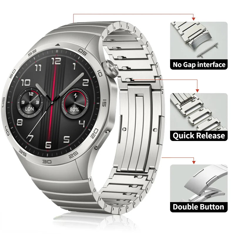 Mamiri-Store No-Gap Stainless Steel Band for Huawei Watch GT4 & GT5 46mm