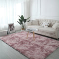 VIKAMA Tie-Dye Plush Area Rug | Soft Fluffy Non-Slip Home & Kids Mat