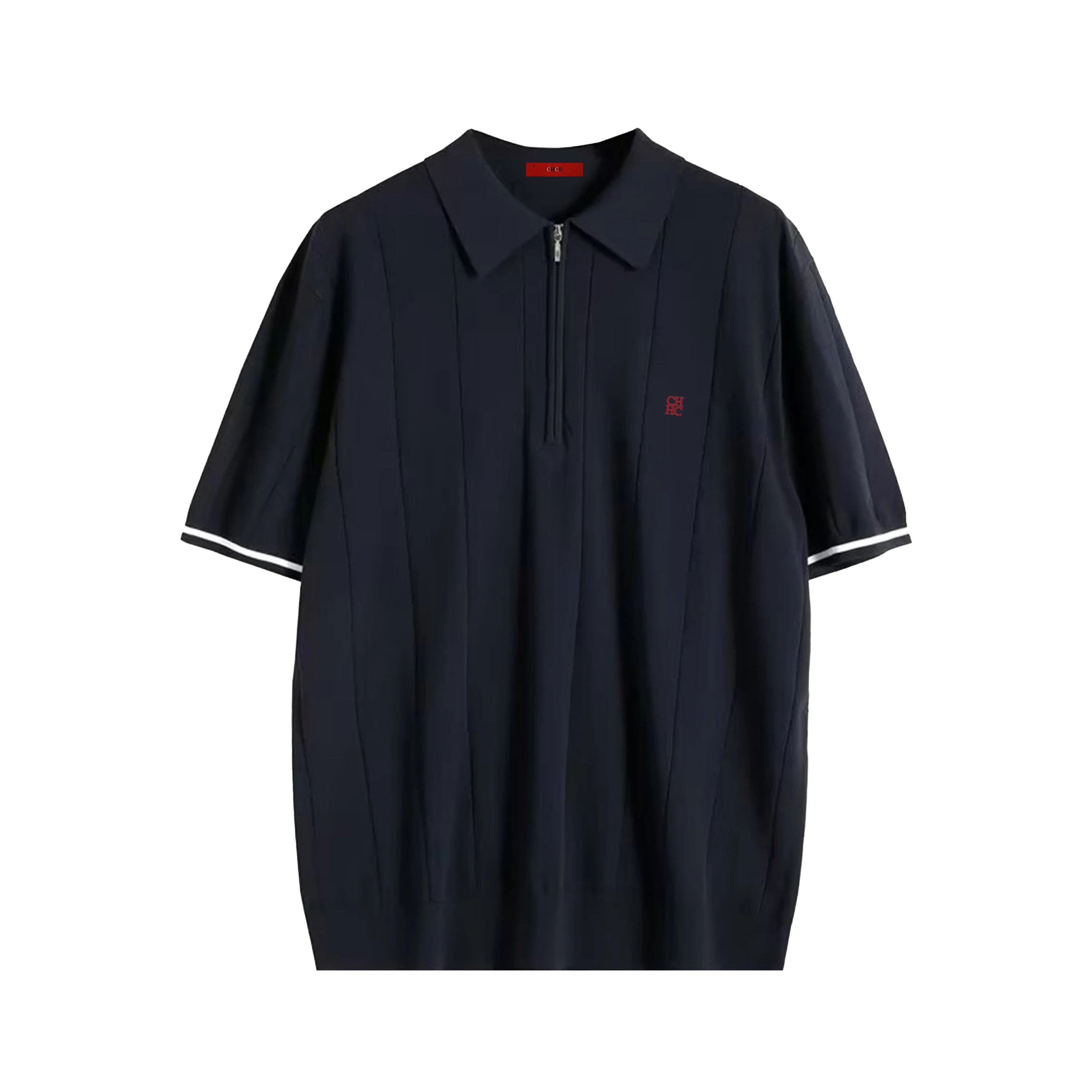 Mamiri-Store CHCH Men's Ribbed Knit Polo Shirt | Breathable Summer Smart Casual