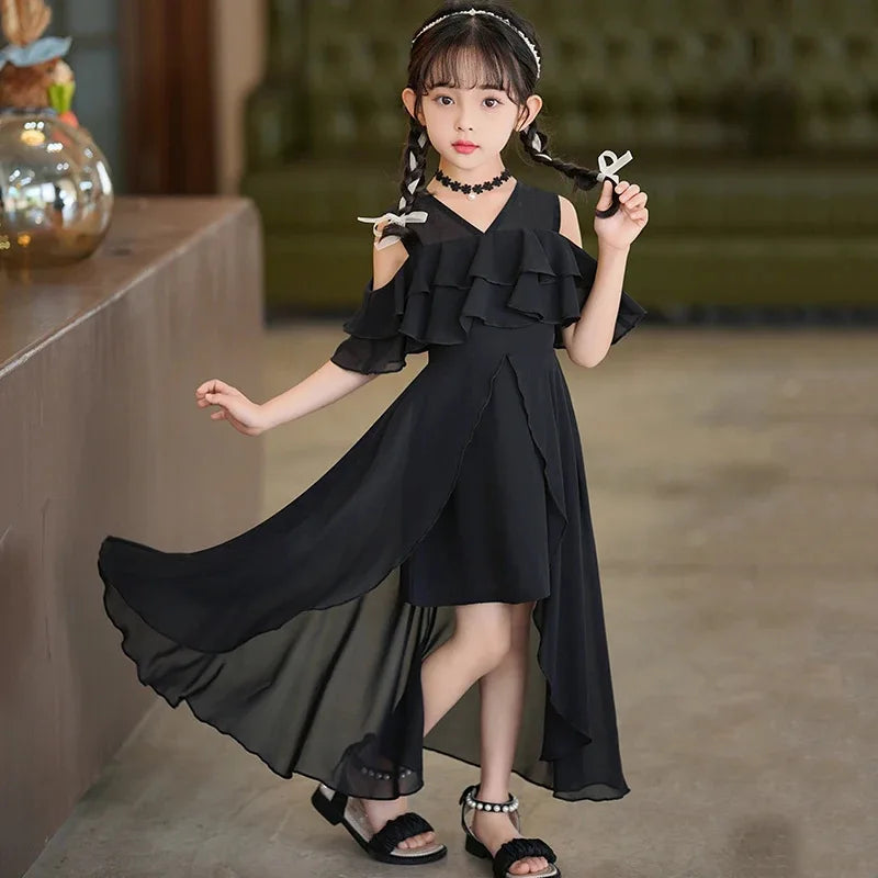 Girls Summer Boho Chiffon Maxi Beach Dress