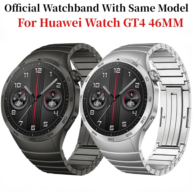 Mamiri-Store No-Gap Stainless Steel Band with Butterfly Buckle for Huawei Watch GT4 46mm
