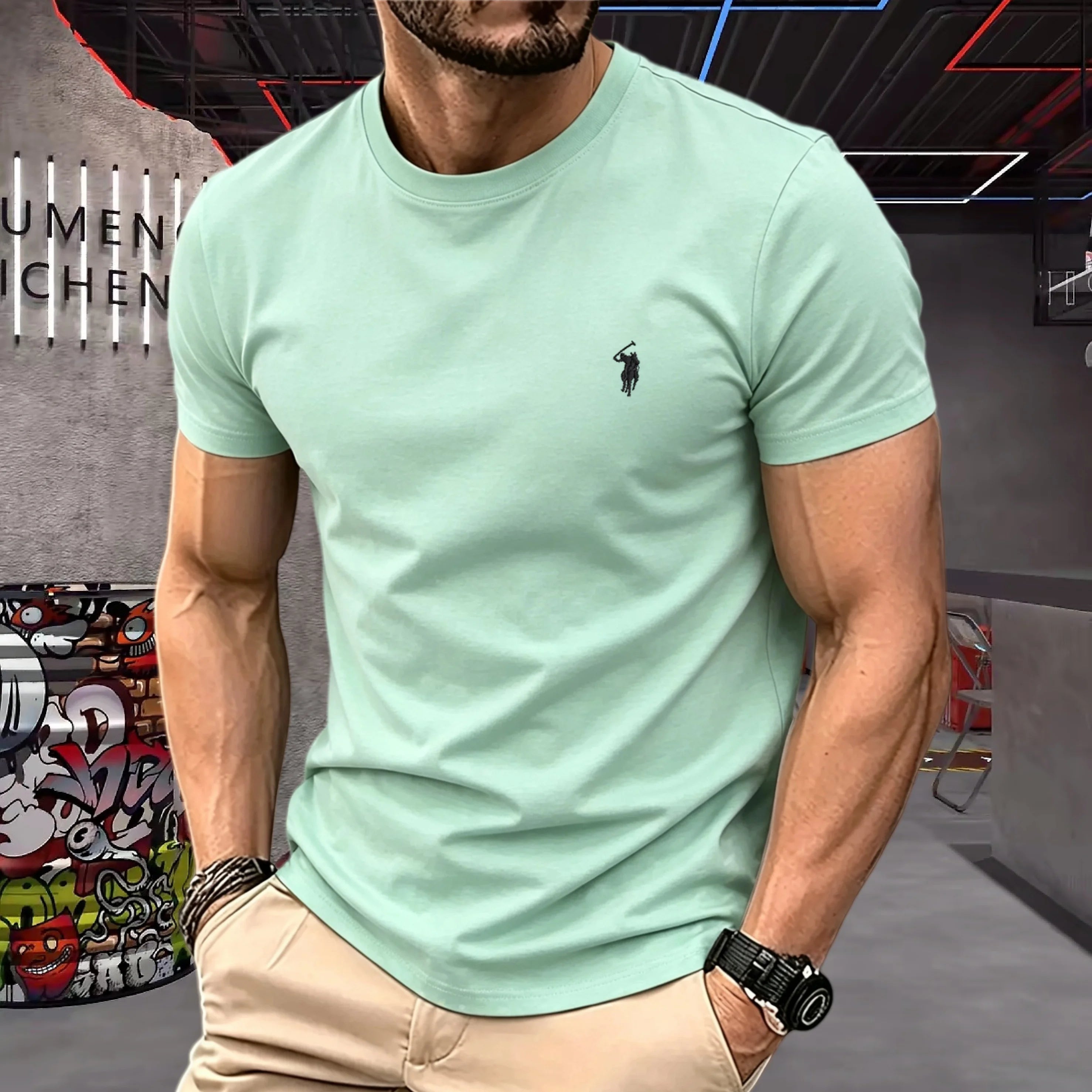 Mamiri Store Embroidery Cotton T-Shirt
