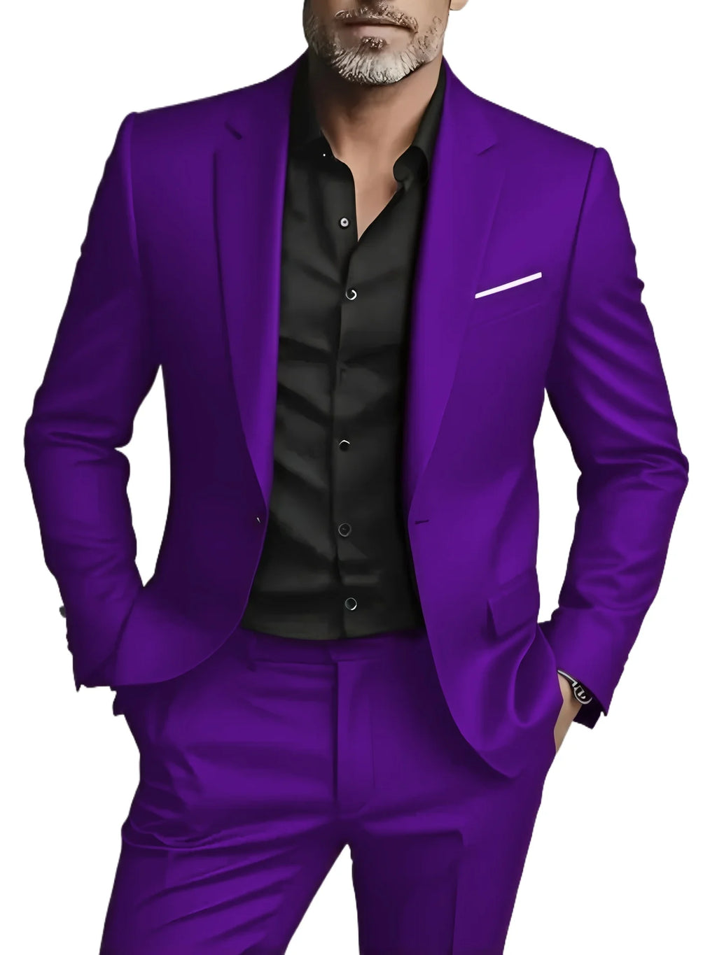 Mamiri-Store. 2 Pieces Extra Large Size Men's Suit Set for Wedding, Prom, and Business
