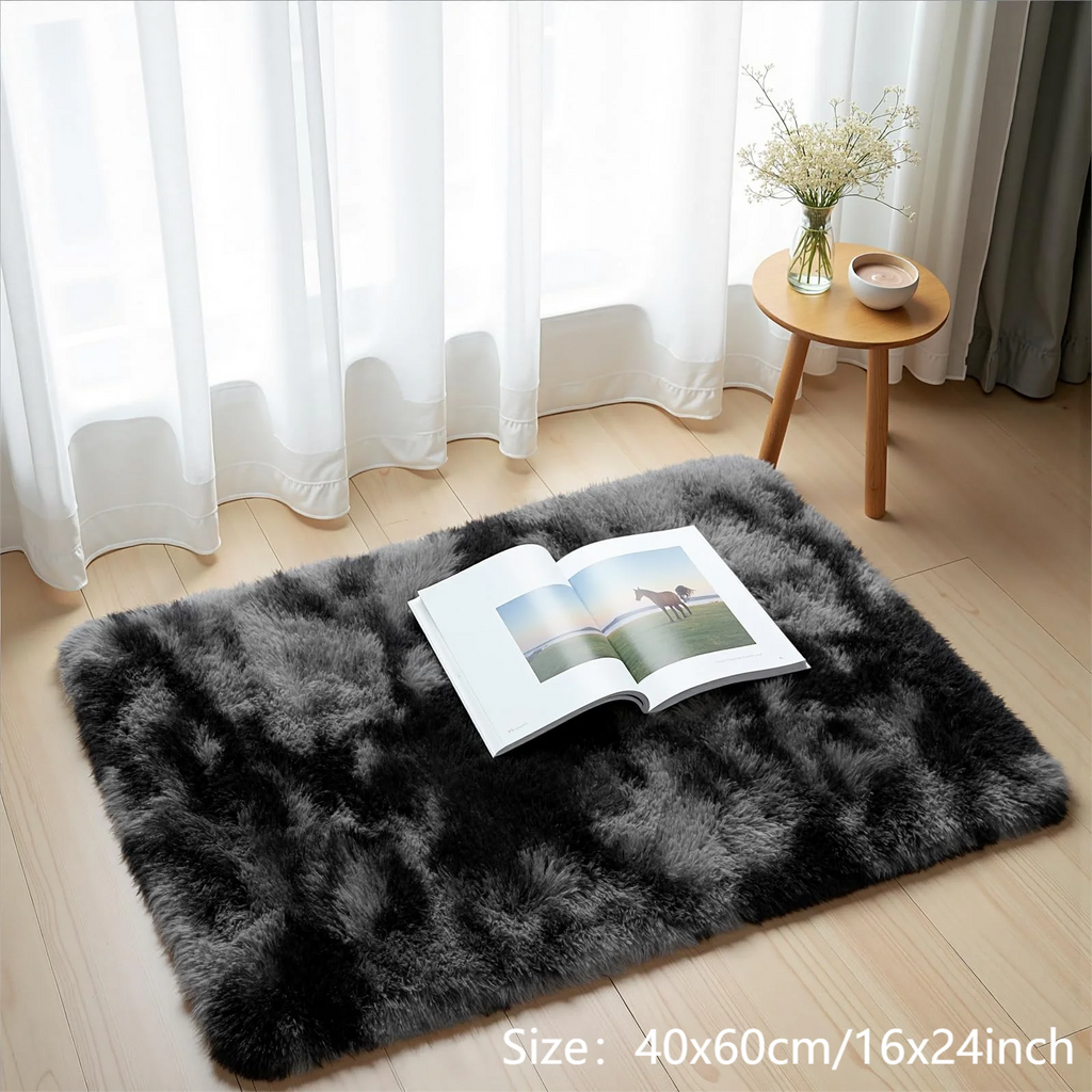 VIKAMA Tie-Dye Plush Area Rug | Soft Fluffy Non-Slip Home & Kids Mat